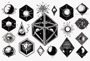 atlas baring black-cube of saturn upon, Occult esoteric tattoo idea