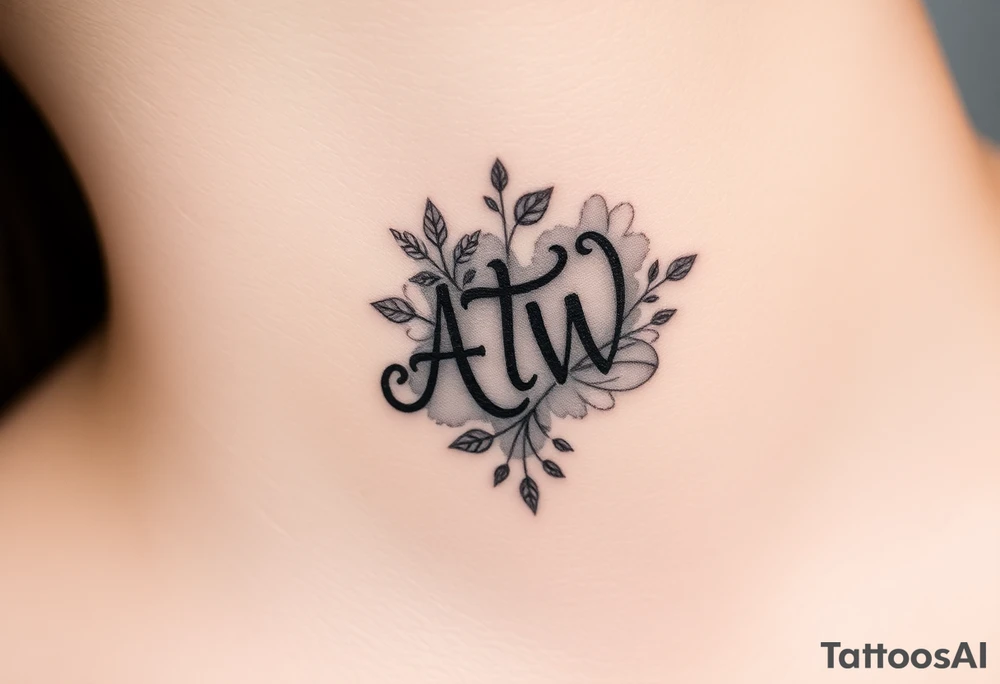 ATW initials inside a human bite mark tattoo idea