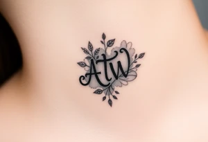 ATW initials inside a human bite mark tattoo idea