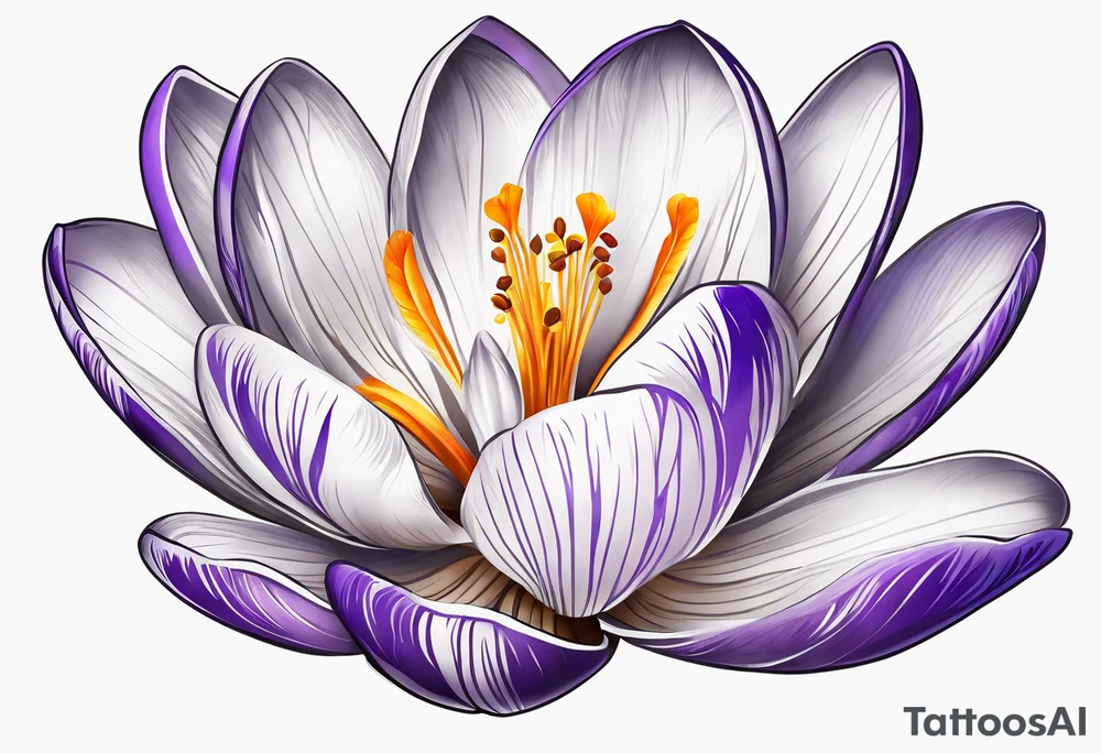 crocus flower design tattoo idea