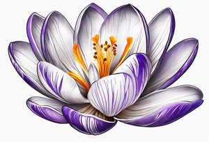 crocus flower design tattoo idea