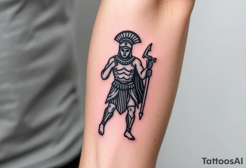 greek soldier tattoo idea