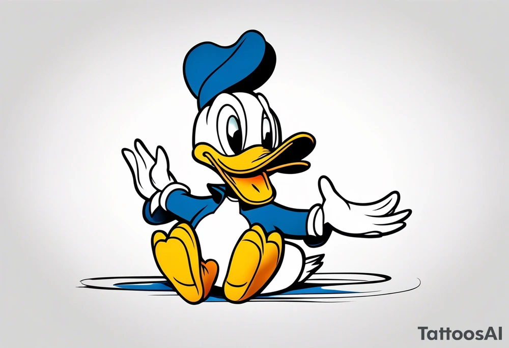 small simple donald duck's butt tattoo idea