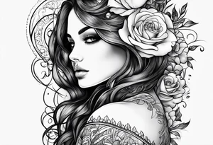 Romantic design foe woman arm using my kids picture tattoo idea