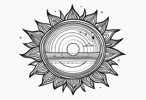 A very simple, fine-lined sun tattoo idea