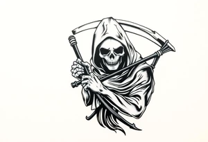 full sleeve grim reaper tattoo idea