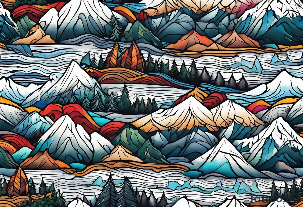 Pennsylvania mountains tattoo idea