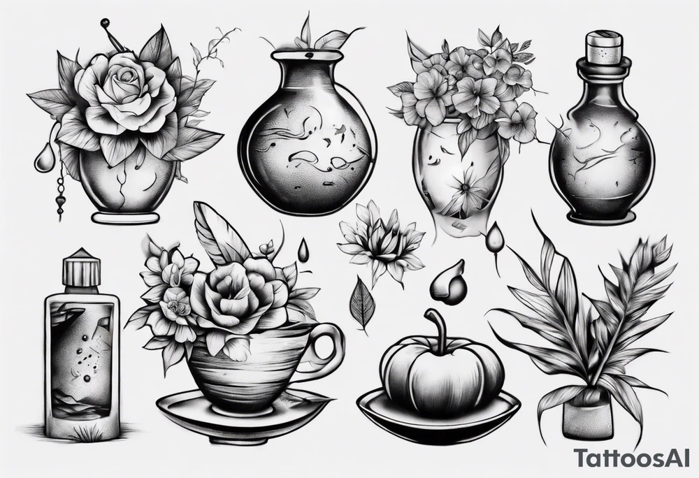 Still life scene tattoo idea