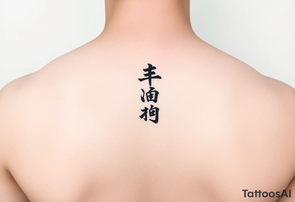 Minimalist Clean, modern wu wei, vertical symbols tattoo idea