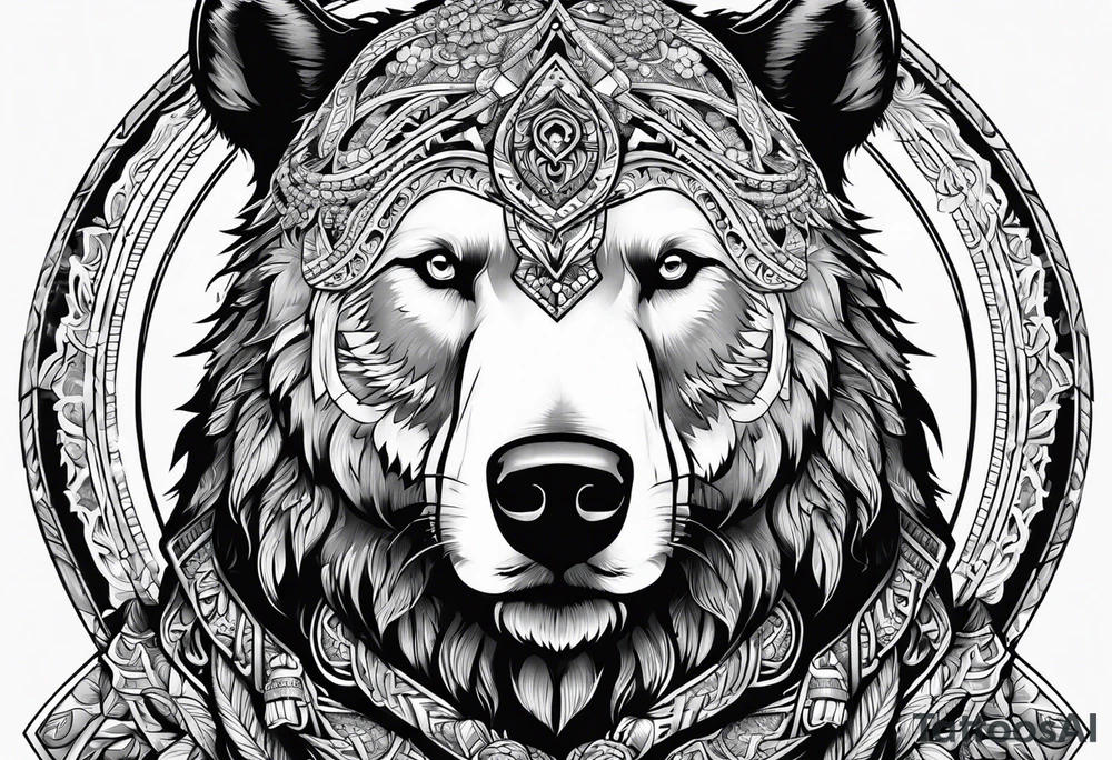 Snow bear warrior tattoo idea