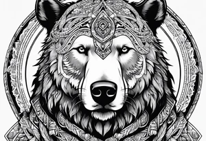 Snow bear warrior tattoo idea