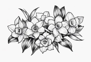 Daffodil birth flower chain tattoo idea