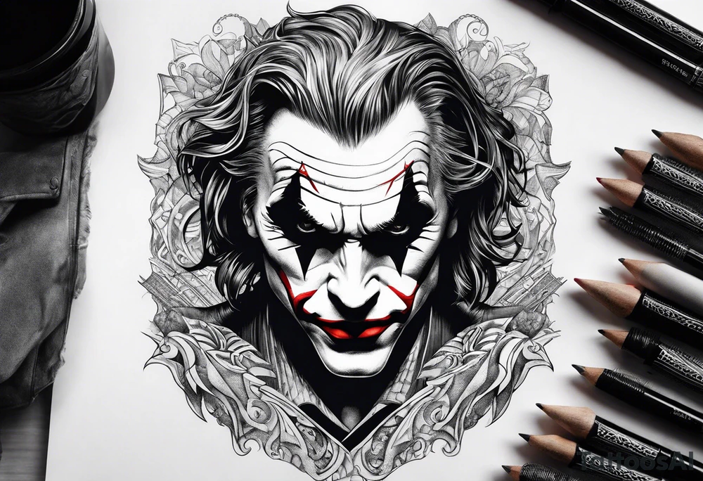 Facees with masks joker dark tattoo idea