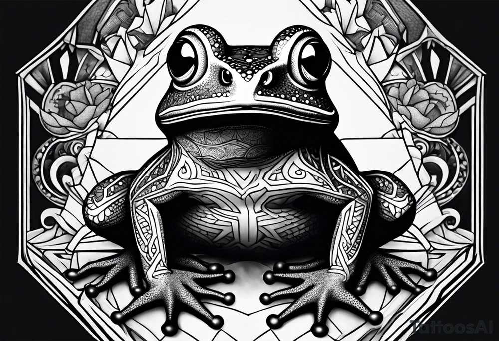a psychedelic frog tattoo idea