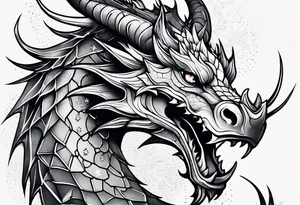 Constellation, dragon,snowflake tattoo idea