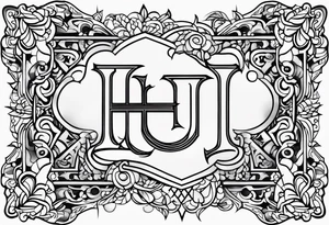 Honorata and Jacek marriage. Generate a tattoo from the letters H and J. I ask for a subtle design tattoo idea