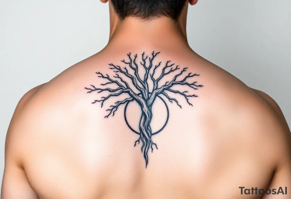 vitruvian man
tree of life
with circle tattoo idea