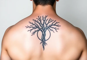vitruvian man
tree of life
with circle tattoo idea