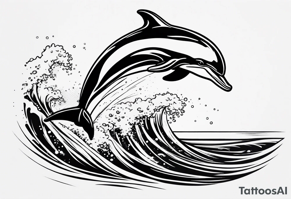 dolphin jumping out ocean tattoo idea