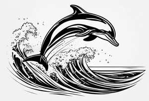 dolphin jumping out ocean tattoo idea
