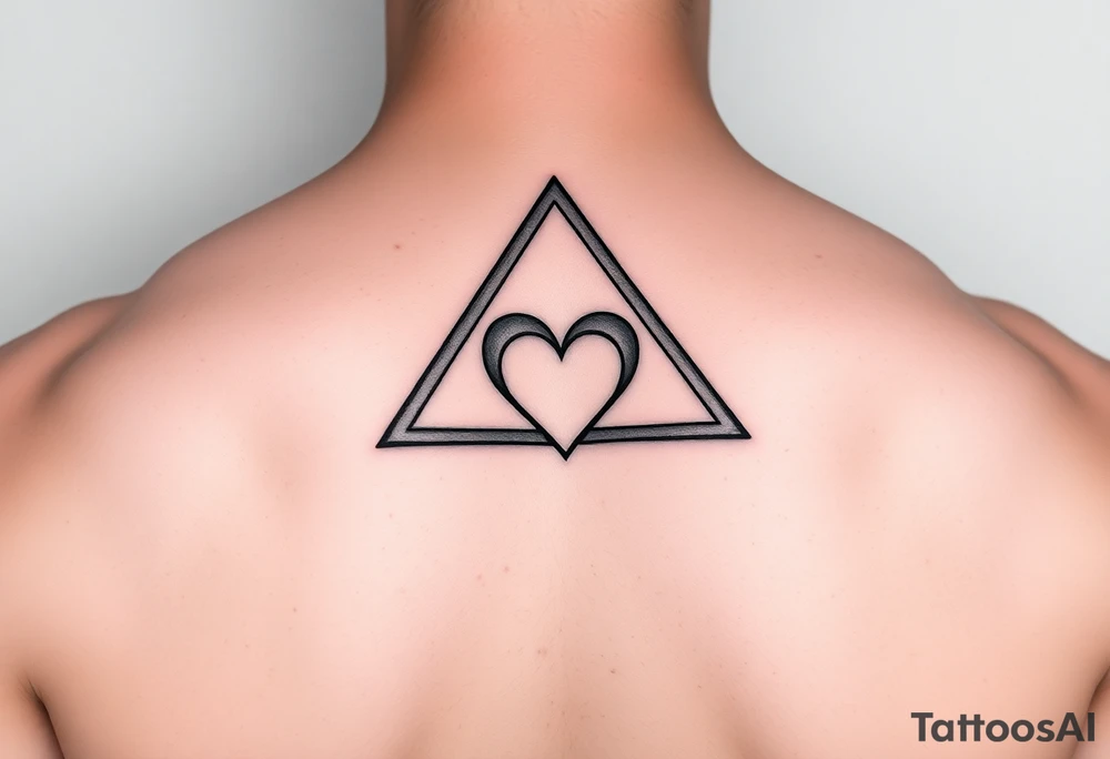 A triangle with a heart in the middle tattoo idea