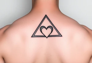 A triangle with a heart in the middle tattoo idea