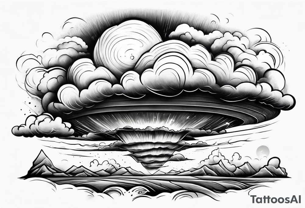 beautiful supercell cloud in vast open Texas lands tattoo idea