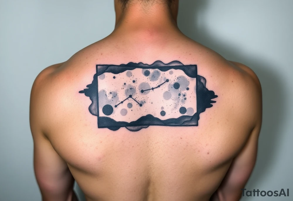 Night sky with a constellation seen through a frame of silhouette tattoo idea
