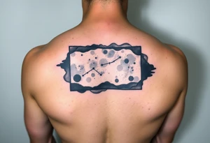 Night sky with a constellation seen through a frame of silhouette tattoo idea