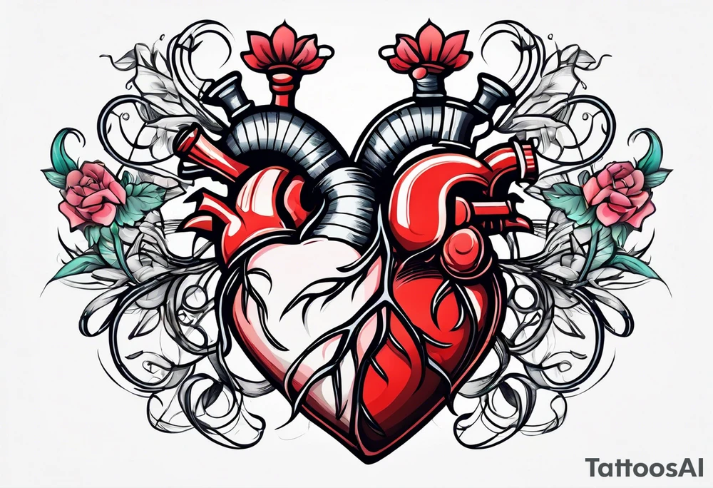 heart surrounded with wire tattoo idea