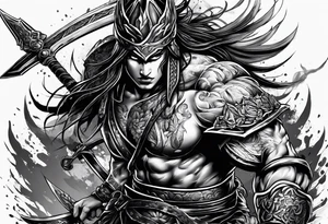 Warrior
Fighting
Bloody tattoo idea