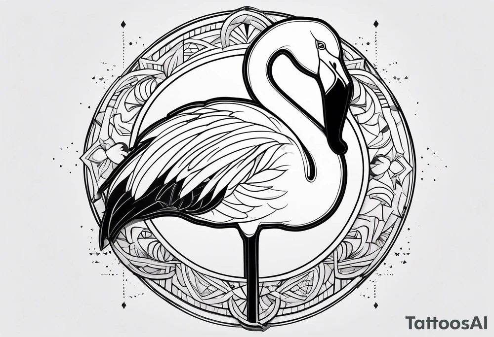 cute flamingo tattoo idea