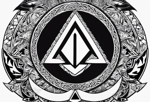 Valhalla  round 
shield axe sword valknut tattoo idea