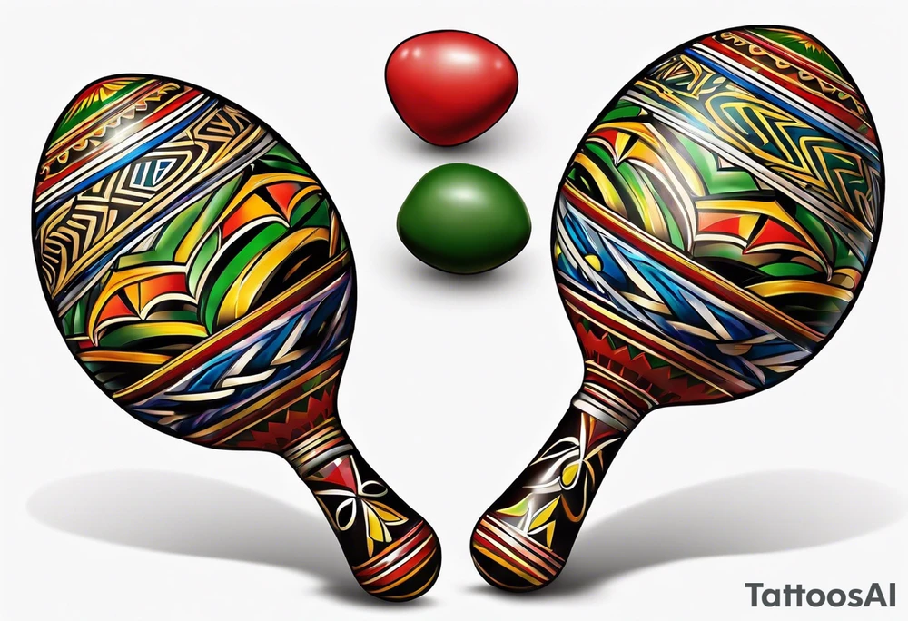 Two Cuban shaking maracas. tattoo idea