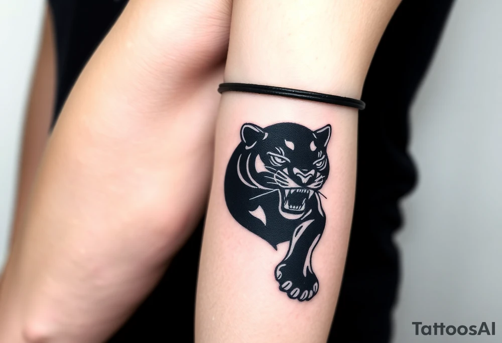 Improvise some design around a black panther tattoo idea