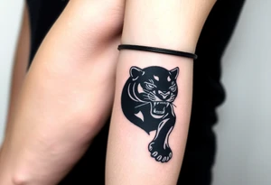 Improvise some design around a black panther tattoo idea
