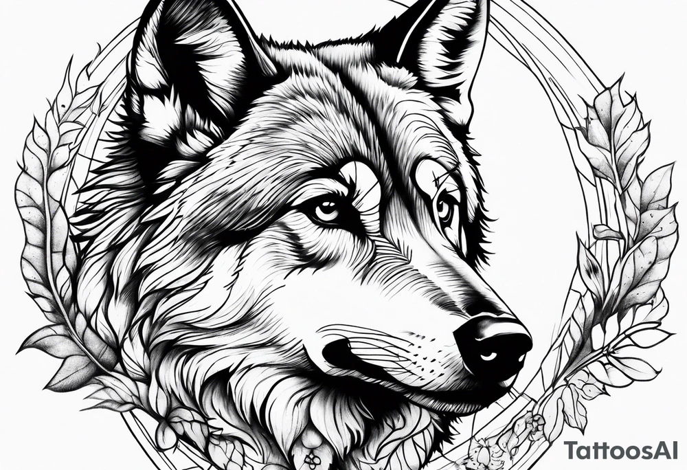 baby wolf tattoo idea