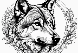 baby wolf tattoo idea