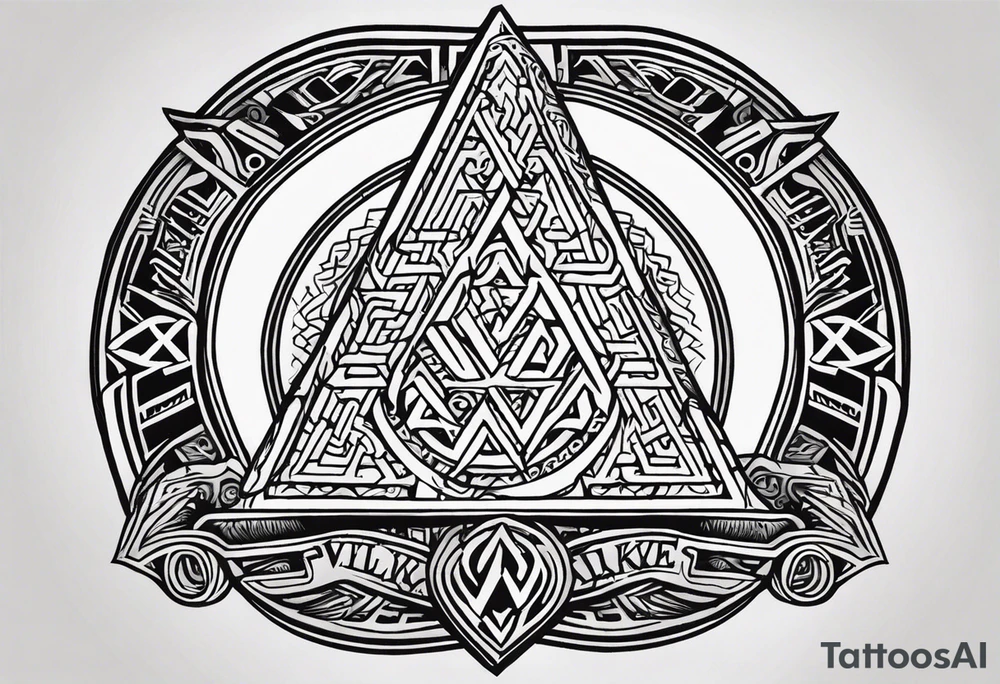 Valhalla  round shield axe
Valknut sword tattoo idea