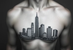 Houston texas skyline real tattoo idea