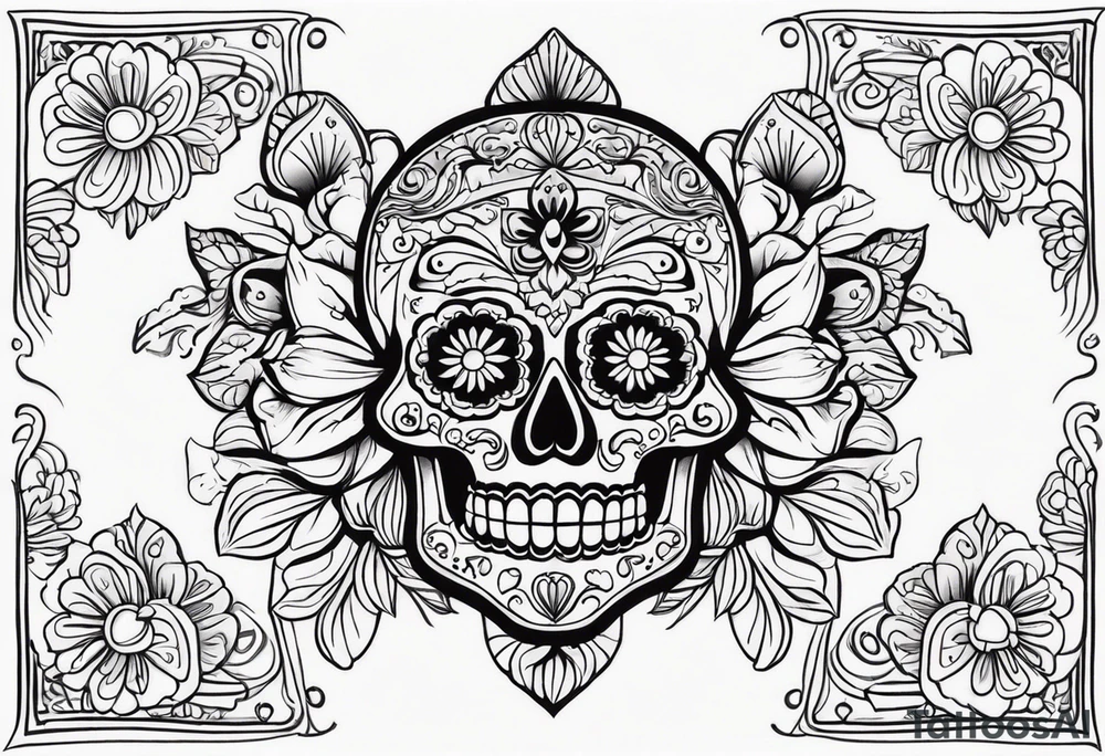 Mexico day of dead tattoo idea