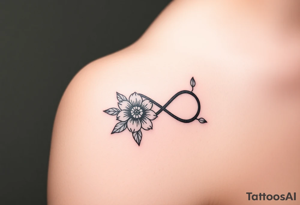 July December January birth flower infinity sign tattoo idea