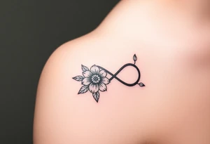 July December January birth flower infinity sign tattoo idea