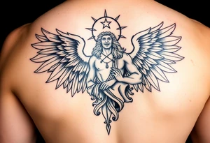 Archangel and God tattoo stencil tattoo idea