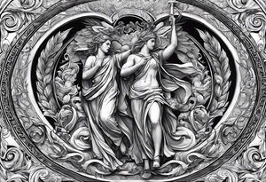 chasing my dreams, not giving up, hard work, dedication, focus, heart broken, recovered, pushing hard, got broke and gained again. I like greek gods tattoo idea