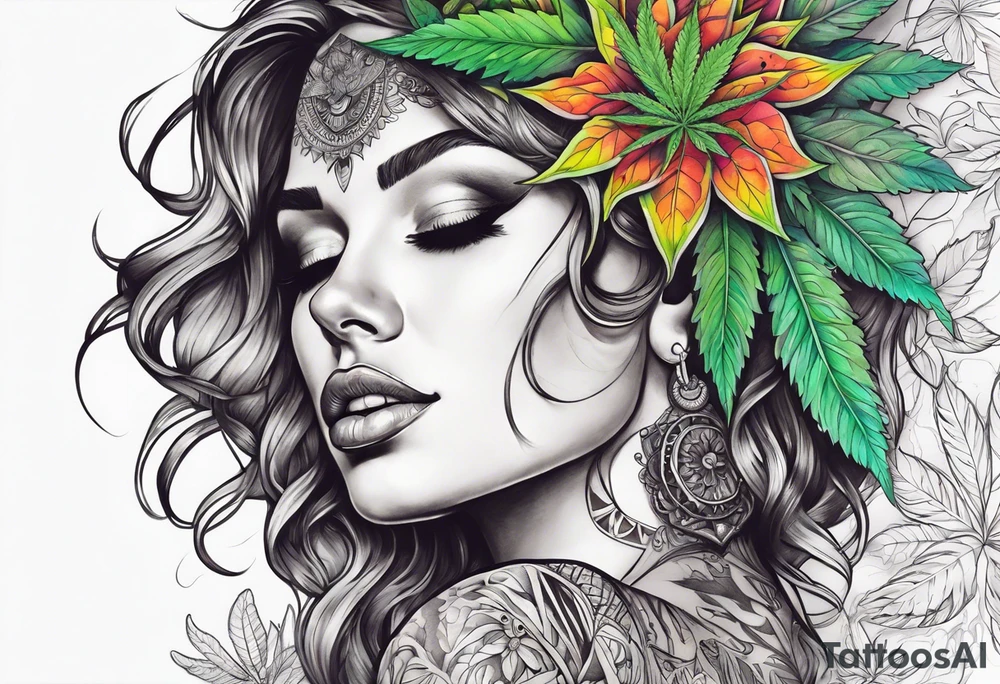 Marijuana and Psychedelic inspired tattoo tattoo idea