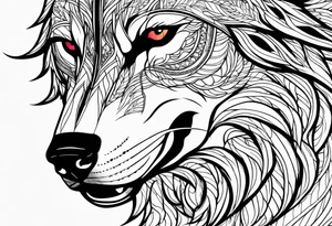 half wolf half eagle tattoo idea