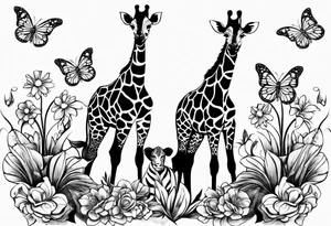 tattoo to represent that I have 3 children (girls). For inspiration I like flowers, butterflies, the beach, giraffes, tattoo idea