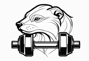 Falcor breathing a dumbbell tattoo idea