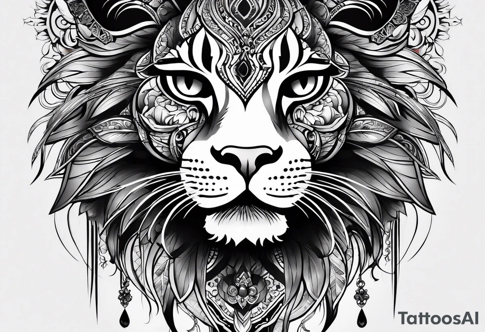 фигура демона с крыльями, который поднял руки вверх tattoo idea